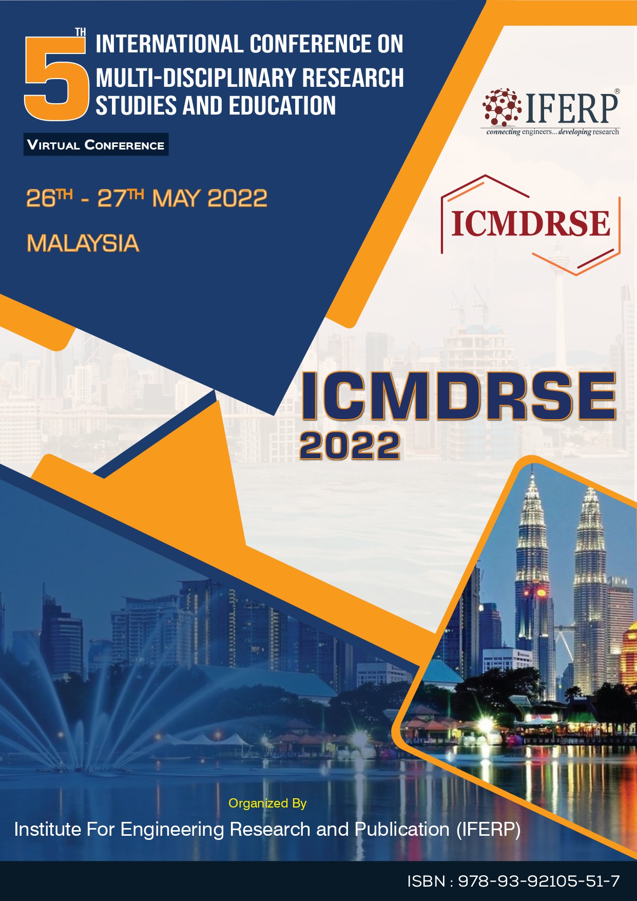 Proceeding book cover for the 5th ICMDRSE, 2022