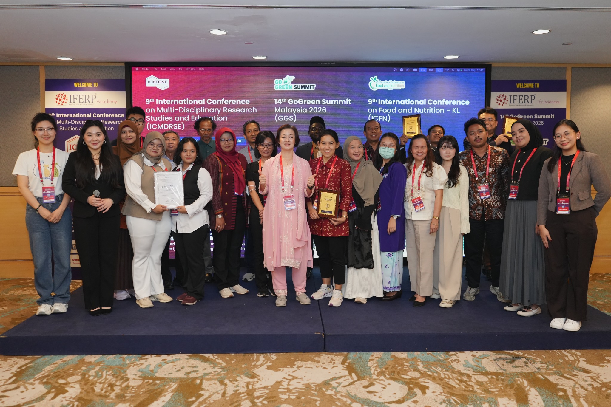 Presenters gathered after an award session